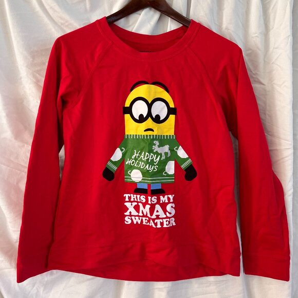 Despicable Me Minion Christmas Holiday Graphic Long-sleeve Tee (Junior XL) - Picture 1 of 4